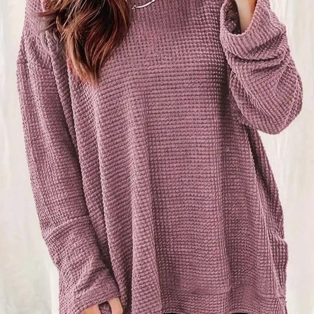 Shein Plus Waffle Long-Sleeve Shirt